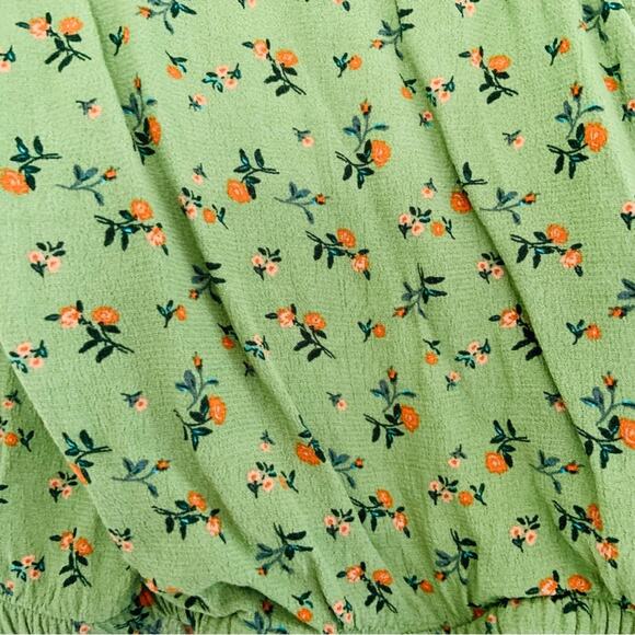 Sanctuary Garden Wrap Floral Top Green V Neck Blouse Size XXS - Picture 4 of 10